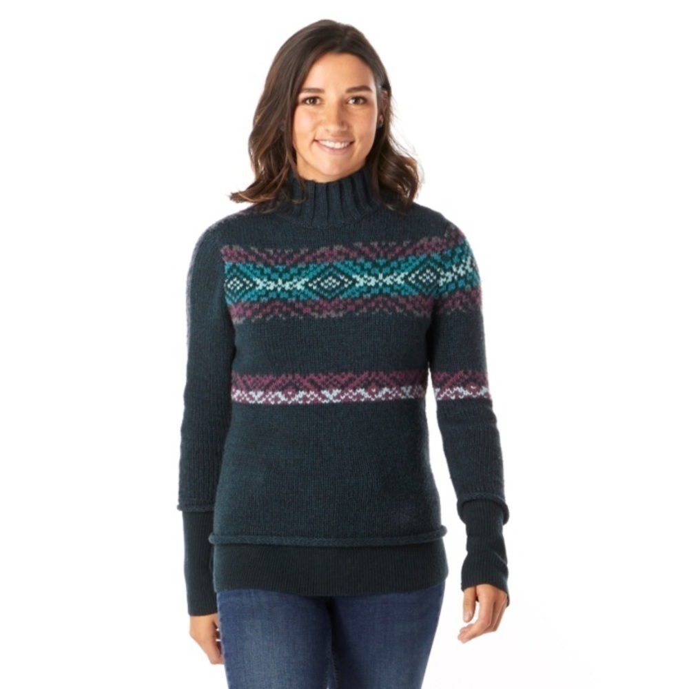 Chup Smartwool Turtleneck Unique Fair Isle Wool Sweater • Jewel-Tone • S Small